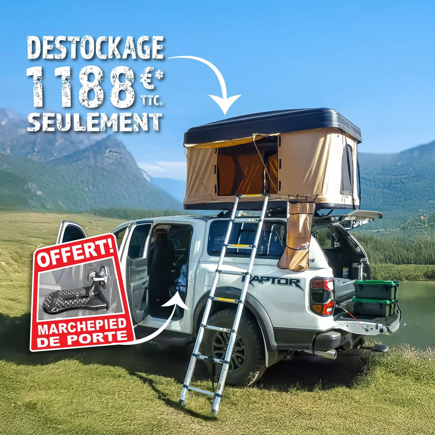 Pickup Attitude Tente De Toit Force One Universelle (u-tdt-fo) Tente De Toit Force One Universelle (u-tdt-fo)