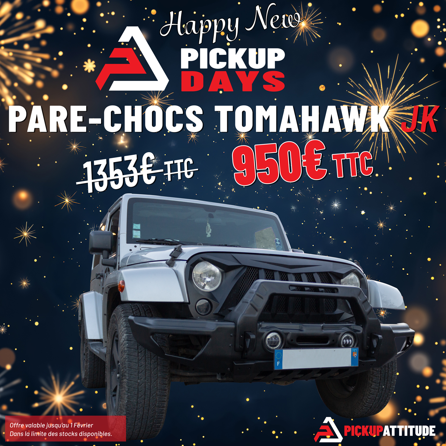 Pickup Attitude Promo Pare Choc Avant Tomahawk Wrangler Jk (jp-jl010jk) Happy New Pickup Days Promo Pare Choc Avant Tomahawk Wrangler Jk (jp-jl010jk) Happy New Pickup Days